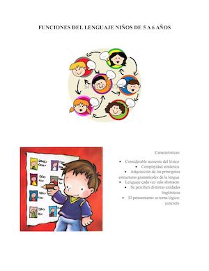 Funciones Del Lenguaje Niños De 5 A 6 Años