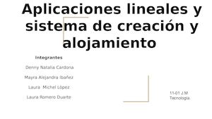 Aplicaciones lineales y sistemas de creación y alojamiento