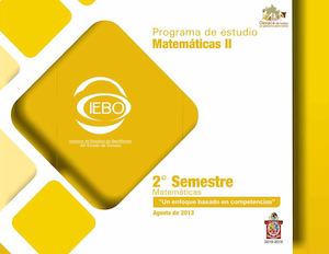 Programa de estudios Matematicas II