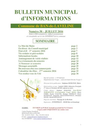 Bulletin JUILLET 2016