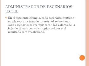 Administrador De Escenarios Excel