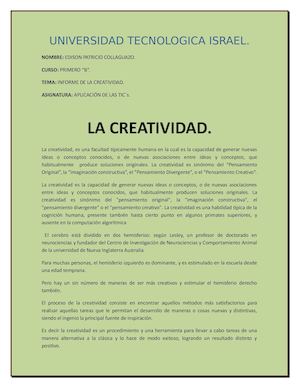 Informe De La Creatividad