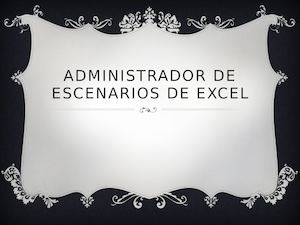 Administrador De Escenarios De Excel