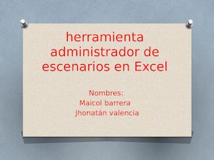 Herramienta Administrador De Escenarios En Excel