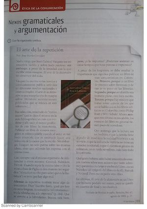 Nexos Gramaticales Y Argumentación