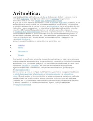 Aritmética