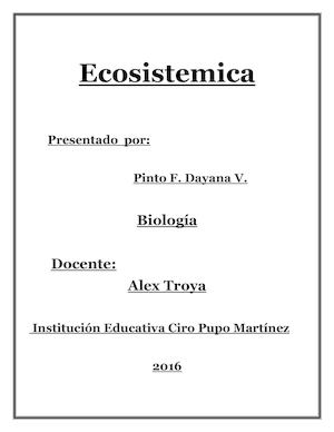 Biologia -Ecosistematica
