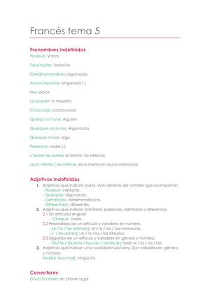 Francés Tema 5