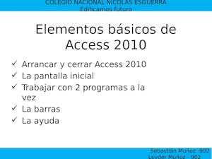 Elementos Básicos De Access 2010