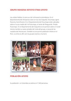 Grupo Indigena Witoto Etnia Uitoto