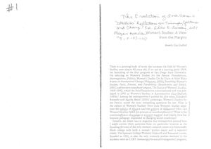 Guy Sheftall, Beverly. Women’s Studies A View From The Margins