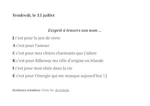 Fiche 56 Acrostiche