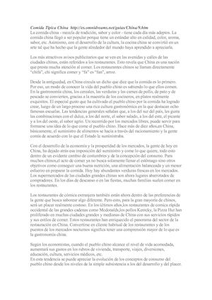 Comida Tipica China