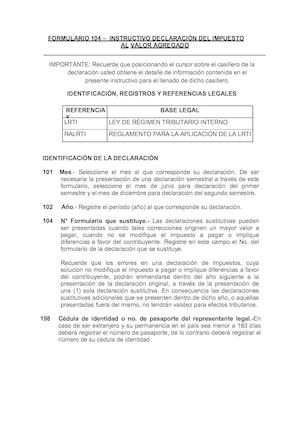 Instructivo Formulario 104