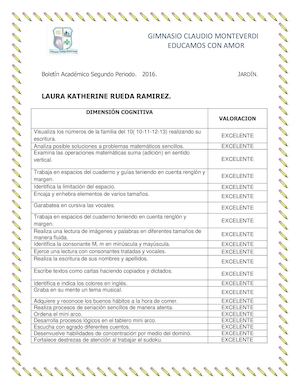 Boletín Académico Segundo Periodo Laura
