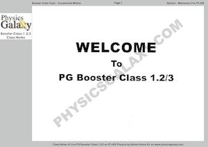 Physics Galaxy Live Booster Class 1 2 Notes