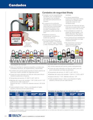 Catalogo Brady Candado De Acero Www Solminsa Com Distribuidor Brady Lima Perú 2522207