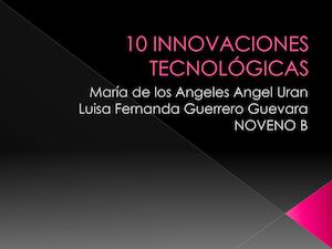 10 Innovaciones Tecnológicas