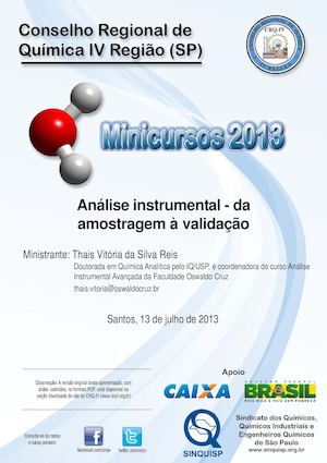 REIS, Thais Vitória Da Silva. Análise Instrumental Da Amostragem à Validação. São Paulo CRQ IV, 20