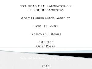 Seguridad En El Laboratorio Y Uso De Herramientas