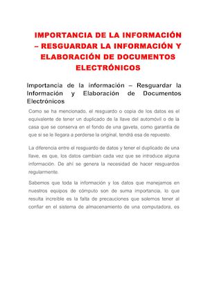 Importancia De La Información