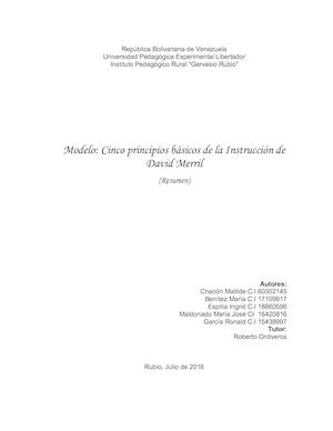 Cinco principios básicos de David Merril