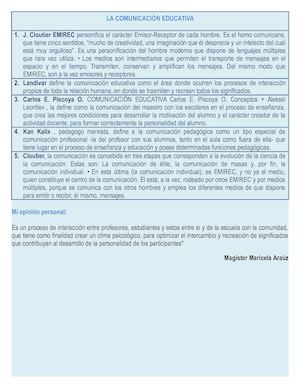 La Comunicaciòn Educativa