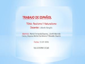 El Realismo Y El Naturalismo Mfba 21