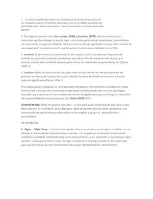 Definicion Comunicacion Educativa