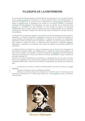 Filosofía De La Enfermería