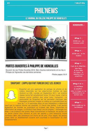 Phil'News #2 7 JUILLET 2016