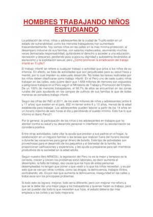 Ensayo Trabajo Infantil