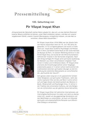 Pir Vilayat Inayat Khan - 100. Geburtstag