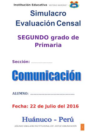 Simulacro 2° Ece Comunicacion 2015 Primaria