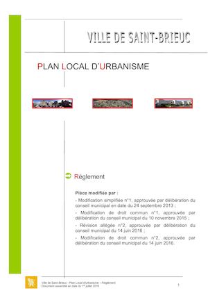 PLU : Règlement éCrit