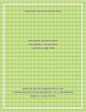 ESTRATEGIA CERO PAPEL BANCOLOMBIA