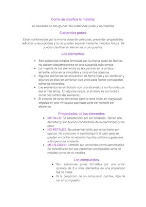 Como Se Clasifica La Materia