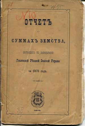 отчет о суммах земства за 1878 г.