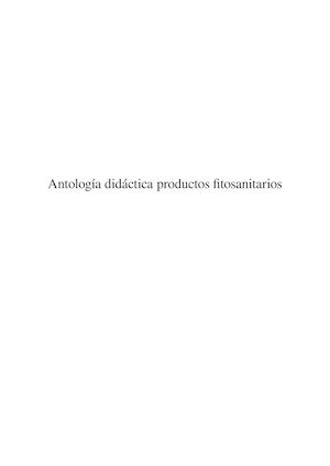 Antología Didáctica Productos Fitosanitarios