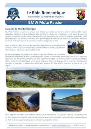 BMW Moto Passion : Rhin Romantique 2016 FT