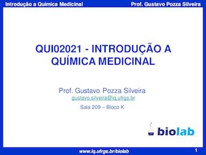 SILVEIRA, Gustavo Pozza. Introdução à Química Medicinal. Porto Alegre UFRGS, 2015