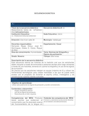 SecuenciaD. Signos de Puntuación.