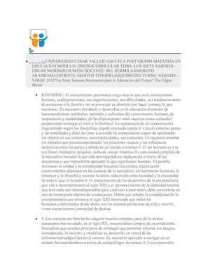 Resumen Ensayo 7 Saberes