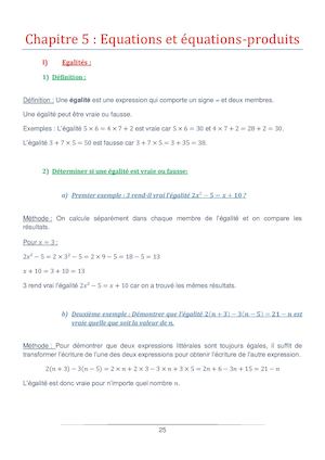 Chapitre05 éQuations Et éQuations Produits