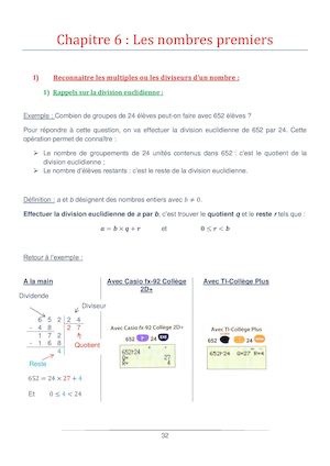 Chapitre06 Les Nombres Premiers
