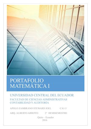 Portafolio Matemática I 2do Hemisemestre