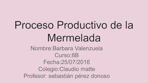 Proceso Productivo De La Mermelada