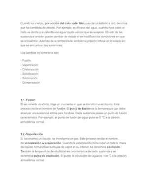 Cambios De La Materia