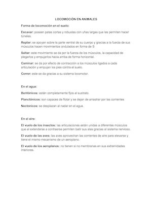 Locomociòn En Animales