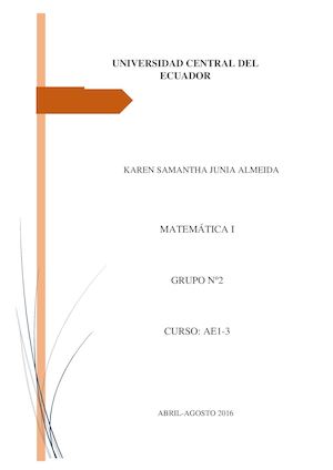 Matemática 1 (Junia Almeida Karen Samantha)
